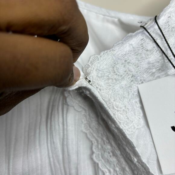 NWT Jack by BB Dakota White Boho Lace Strappy Mini Dress Summer Vacation Medium - Picture 8 of 10